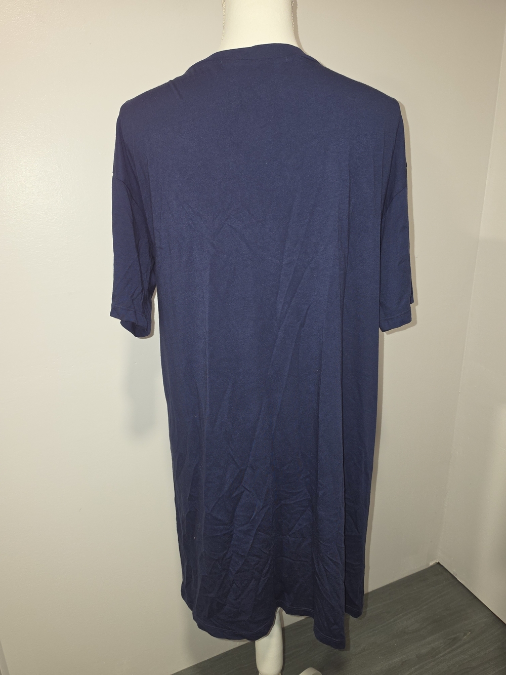 Michael Stars Navy Lace-Up V-Neck T-Shirt Midi Dress Womens Size Small - Picture 4 of 7